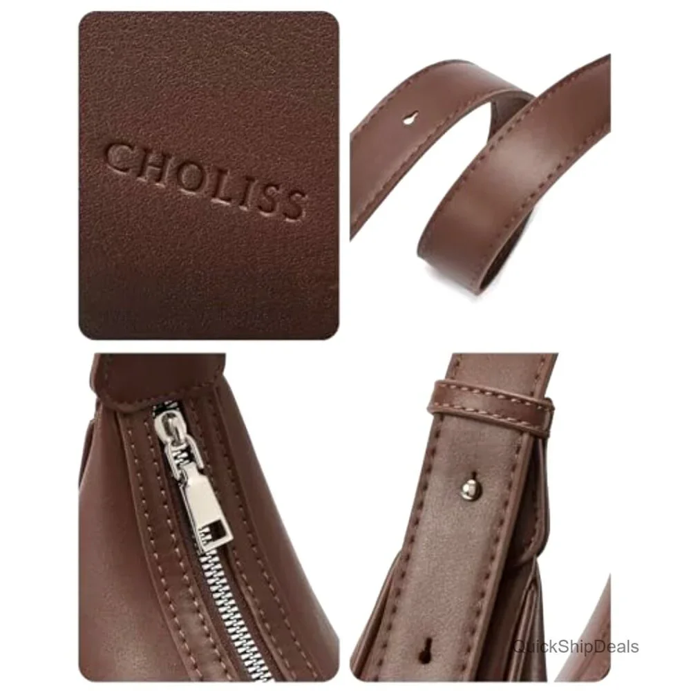 RFID Vegan Leather Shoulder Bag Hobo Clutch Top Handle Travel Purse